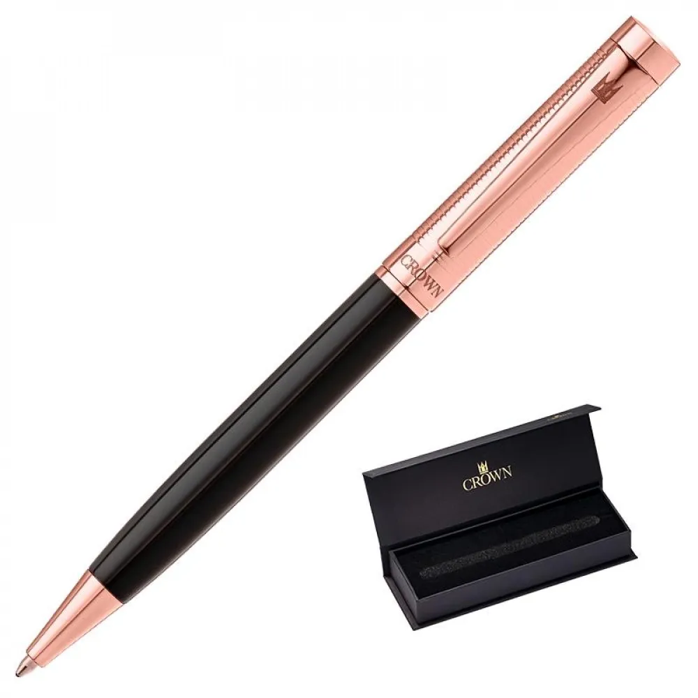 CANETA CROWN OPALA ESF OURO ROSA E PRETA- KIT-DI12006KT