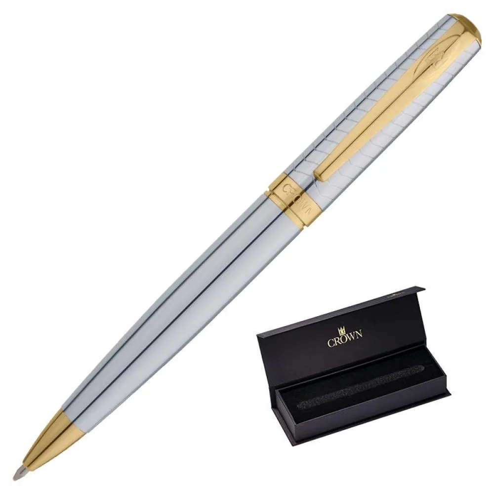 CANETA CROWN CONQUIST GOLD ESF PRATA KIT