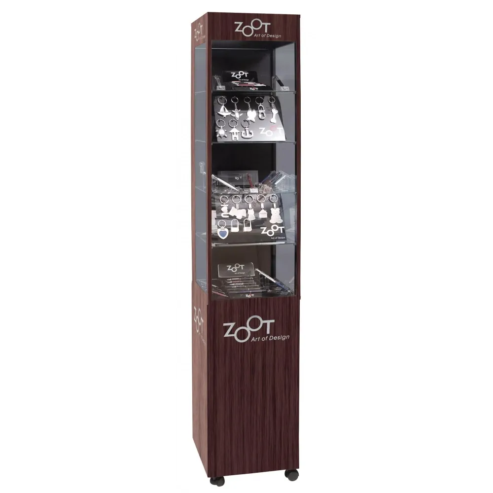 DISPLAY TOTEM VITRINE DE MADEIRA E VIDRO ZOOT-EXPTOVIT-PAI