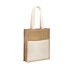 Miniatura de imagem do produto BRAGA. Sacola em juta (240 g/m²) e bolso em 100% algodão (140 gm²)
