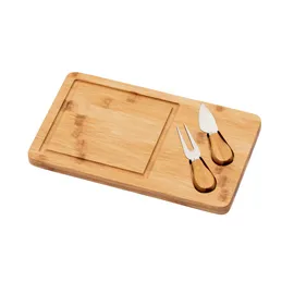 Miniatura de imagem do produto WOODS. Tábua de queijos em bambu com 2 utensílios em bambu e aço inox