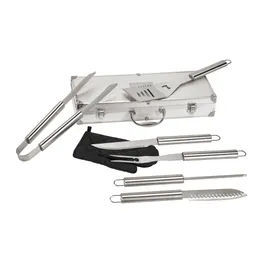 Miniatura de imagem do produto MACE. Kit churrasco em estojo de alumínio com luva de cozinha em poliéster e 6 utensílios em aço inox