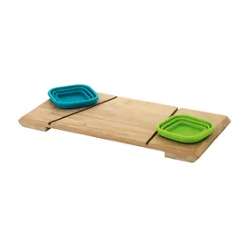 Miniatura de imagem do produto PAPRIKA. Base de mesa em bambu com 2 potes retráteis em silicone