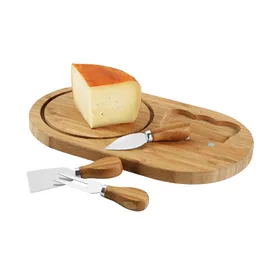 Miniatura de imagem do produto PALERMO. Tábua de queijos em bambu com 3 talheres em aço inox
