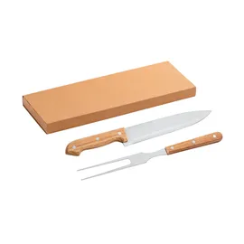 Miniatura de imagem do produto ALIOLI. Kit churrasco em caixa kraft com 2 utensílios 3m aço inox e bambu