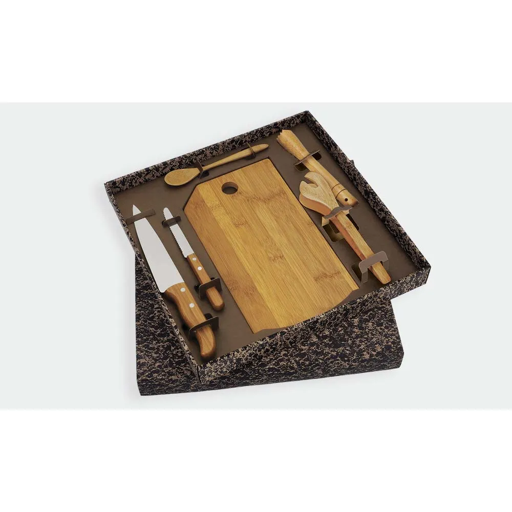 Kit para bar em bambu 6 pçs mod. KT-008
