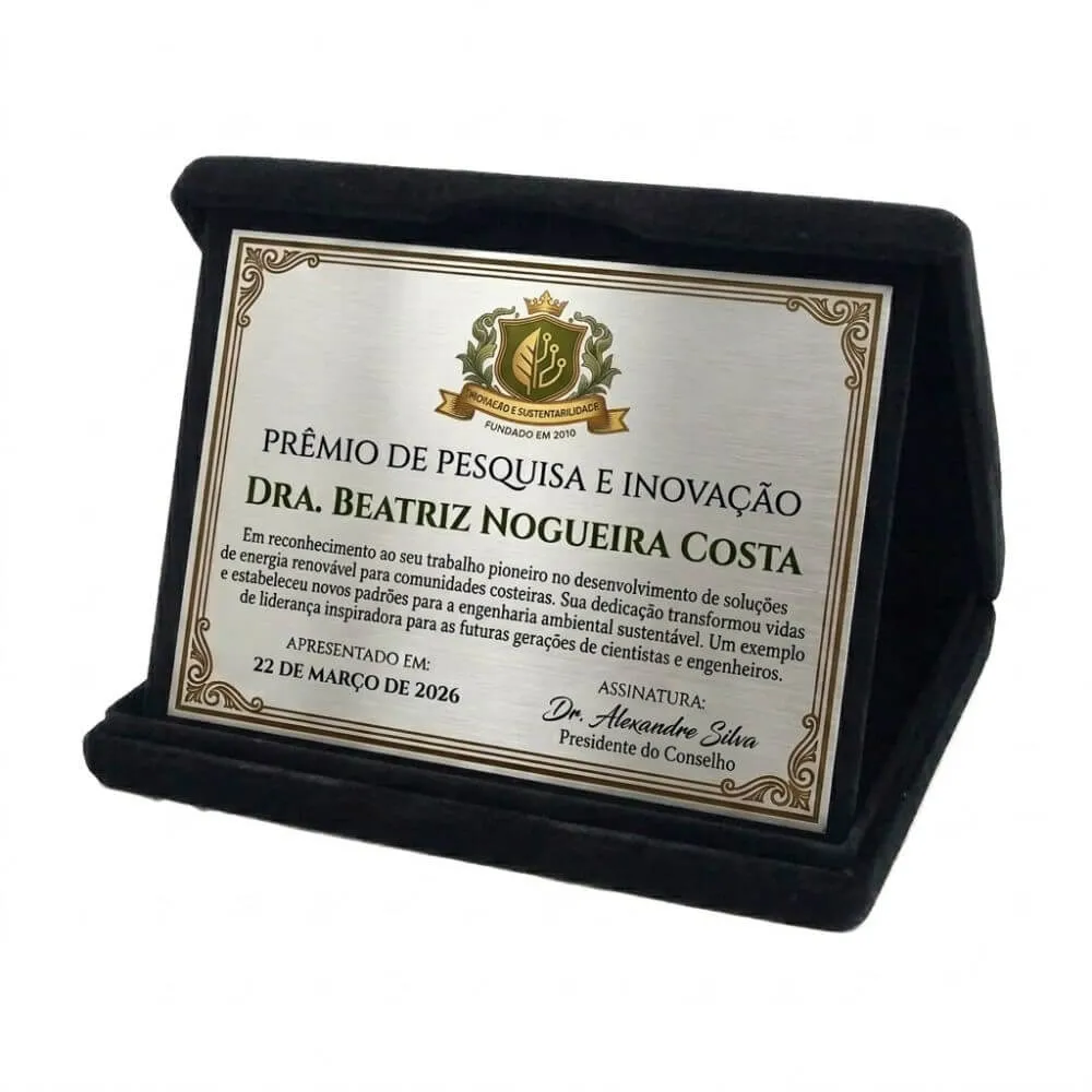 Placa de Homenagem Personalizada 21 x 15 cm-FB-H2115