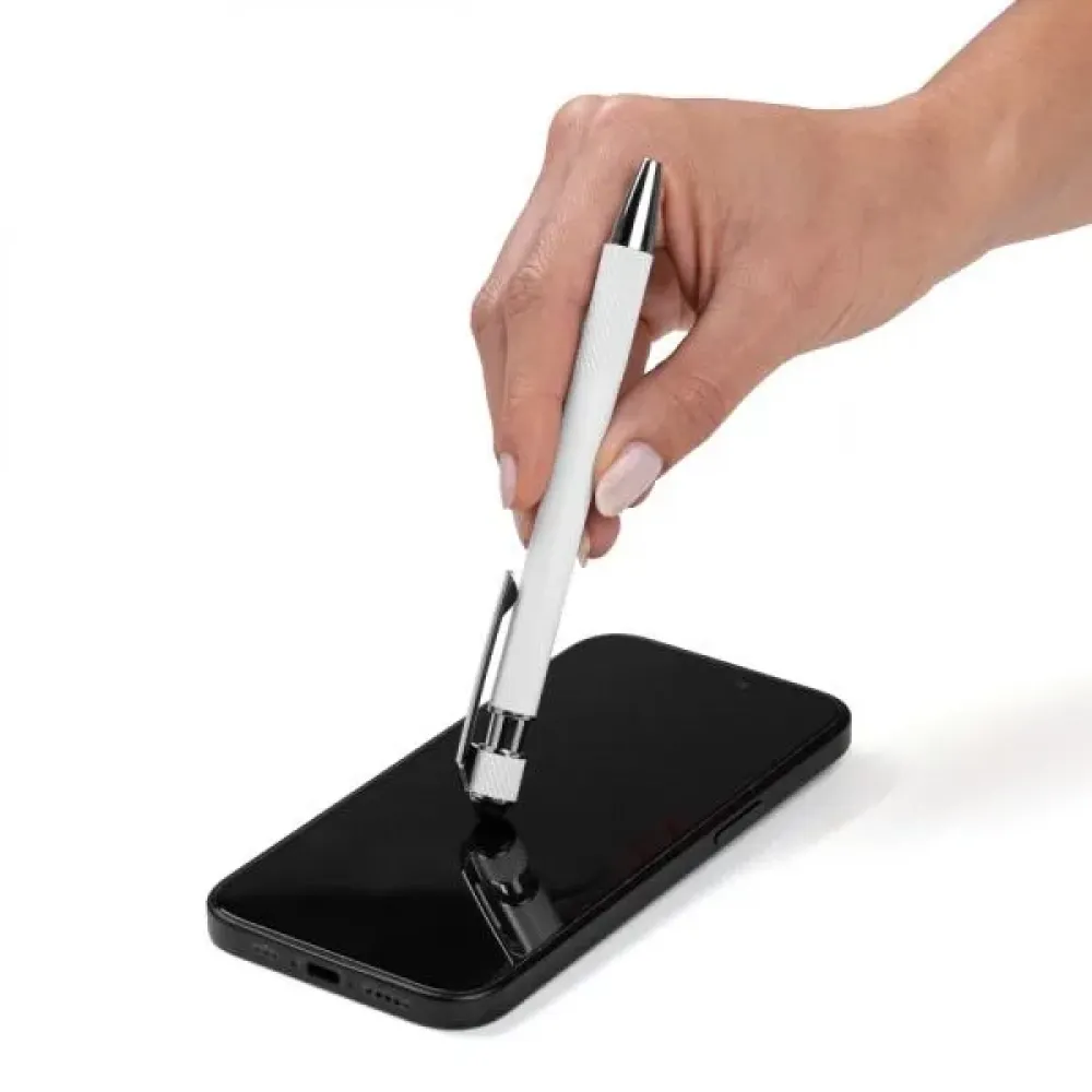 CANETA ESFEROGRÁFICA EM ALUMINIO RECICLADO - BRANCA