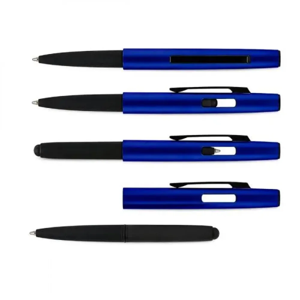 CANETA ESFEROGRÁFICA EM ABS COM TAMPA PONTA TOUCH AZUL