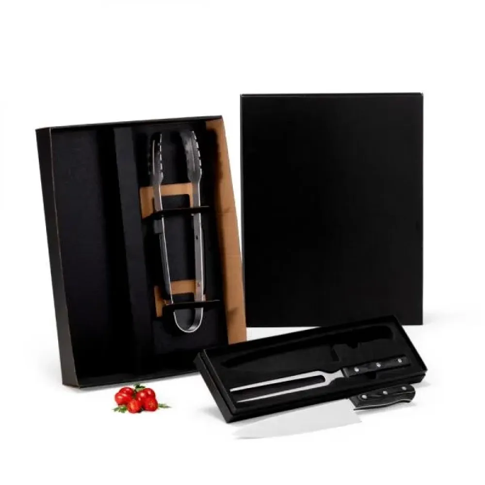 CONJ. PARA CHURRASCO PREMIUM EM MADEIRA / INOX-CJ-71373