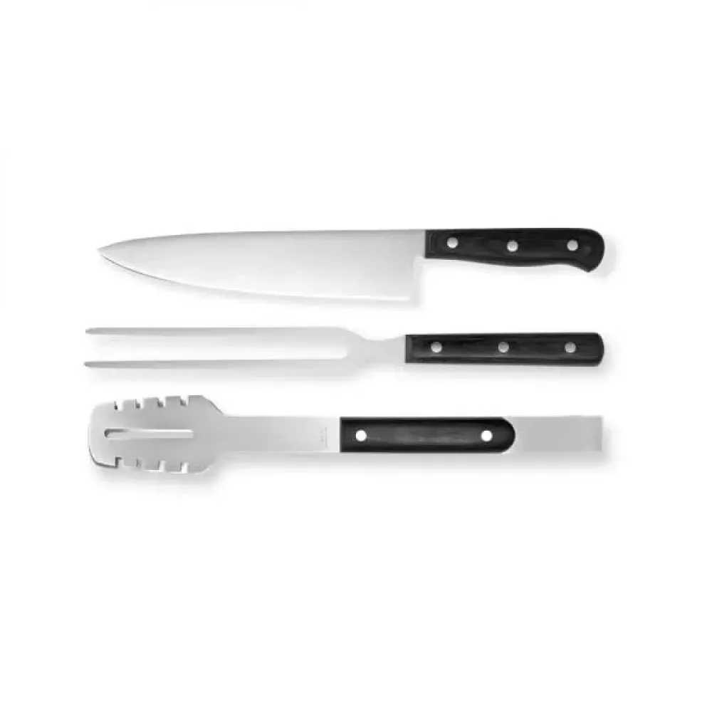 CONJ. PARA CHURRASCO PREMIUM EM MADEIRA / INOX