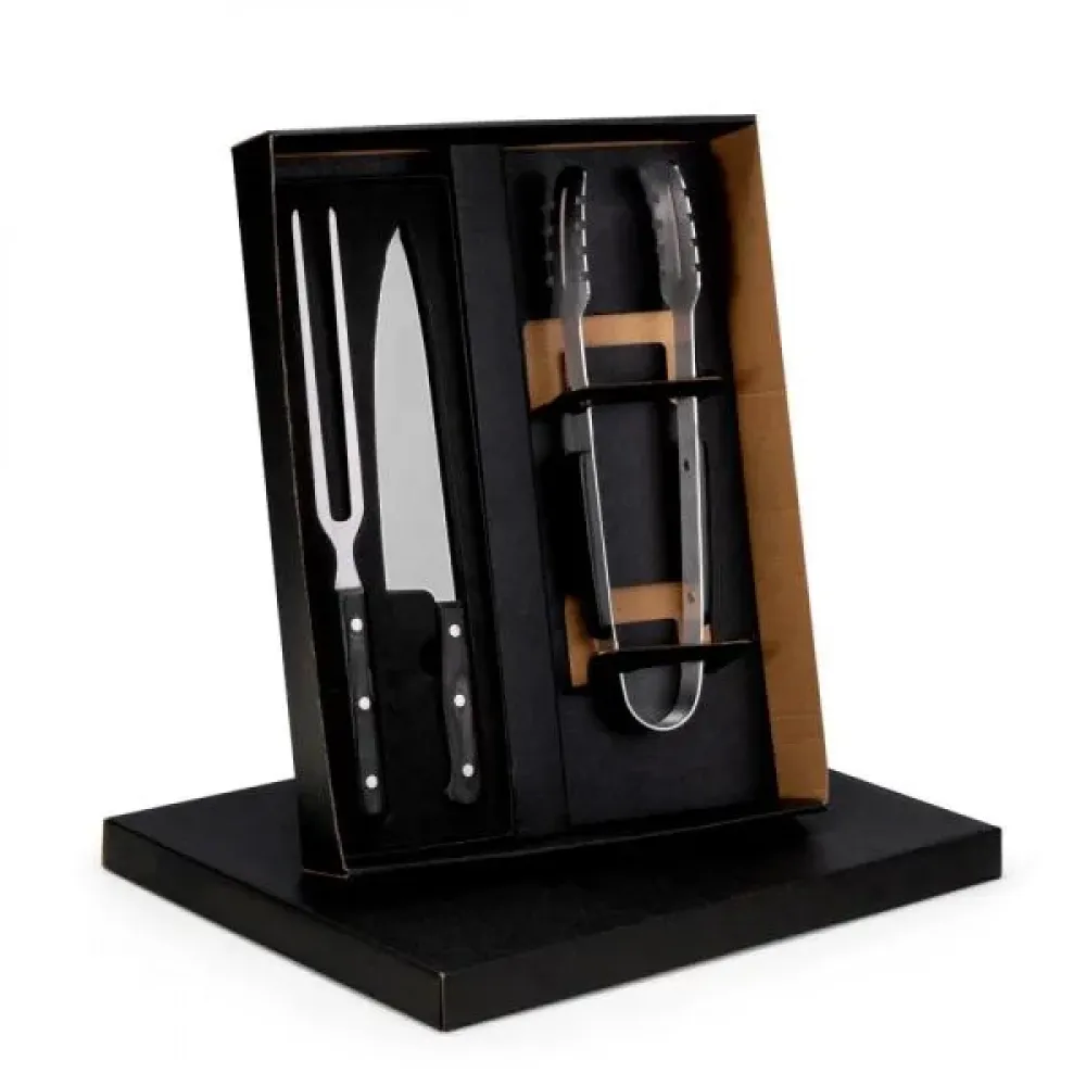 CONJ. PARA CHURRASCO PREMIUM EM MADEIRA / INOX