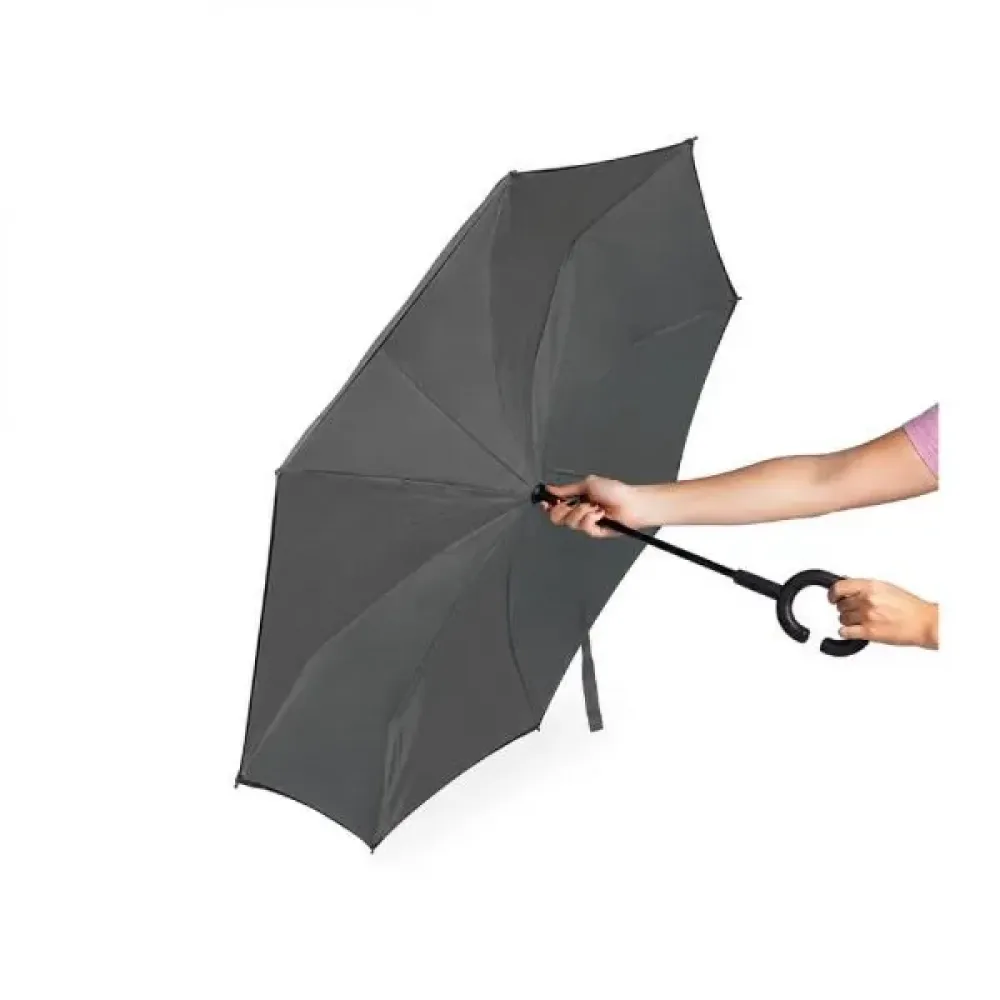 GUARDA-CHUVA INVERTIDO - CINZA - 108 CM