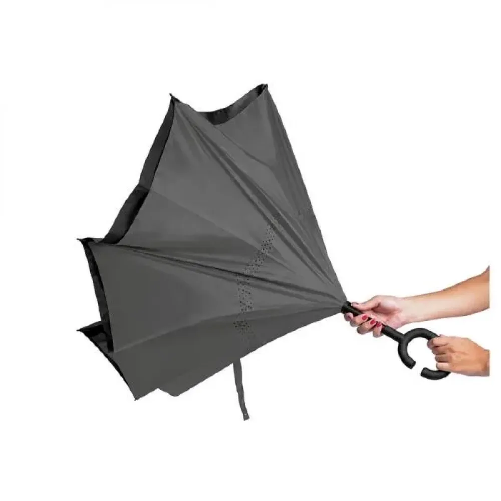 GUARDA-CHUVA INVERTIDO - CINZA - 108 CM