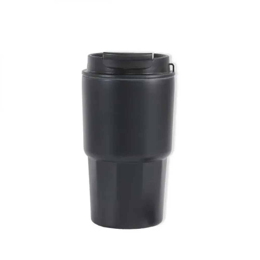COPO TÉRMICO EM AÇO INOX - PRETO - 450 ML