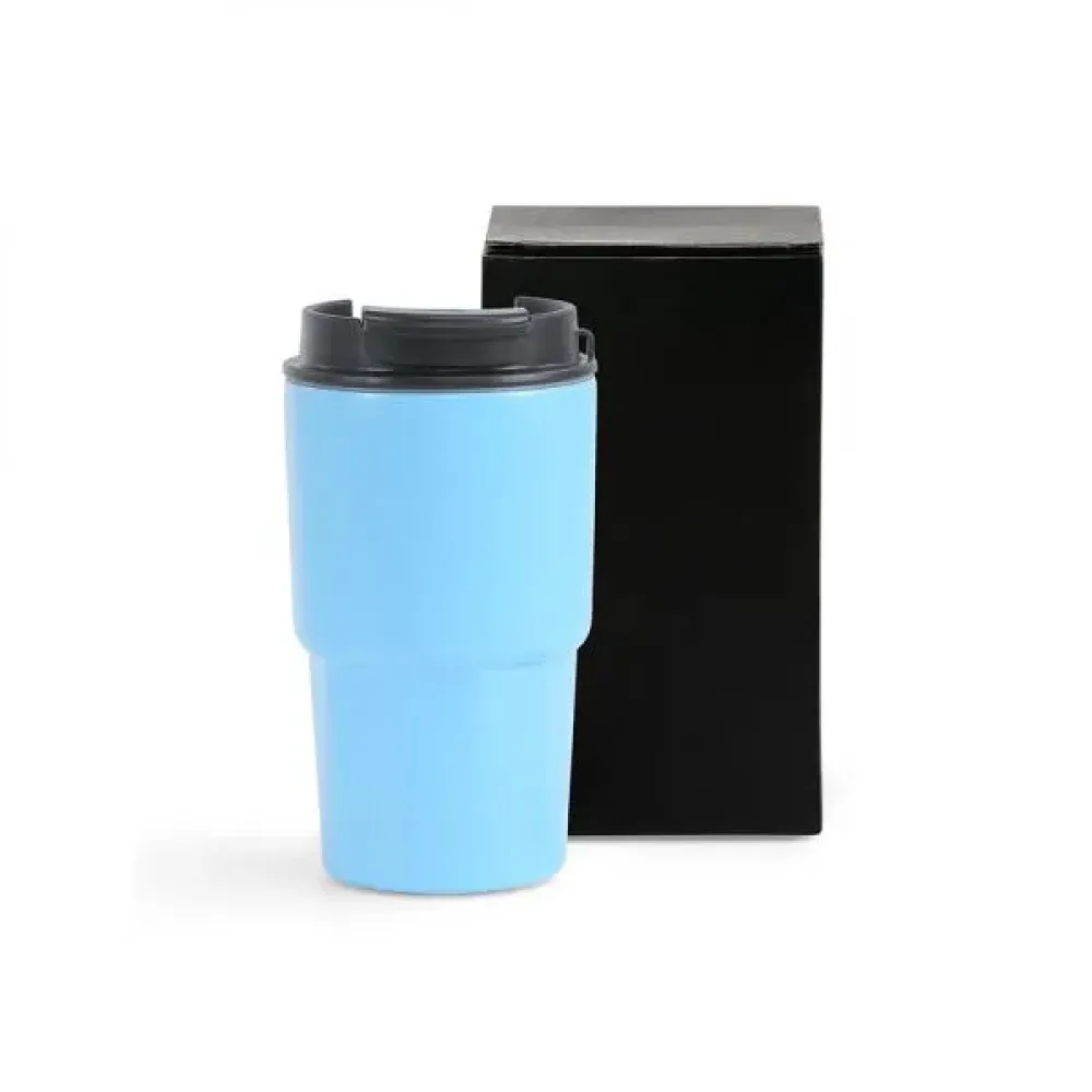 COPO TÉRMICO EM AÇO INOX - AZUL CLARO - 450 ML