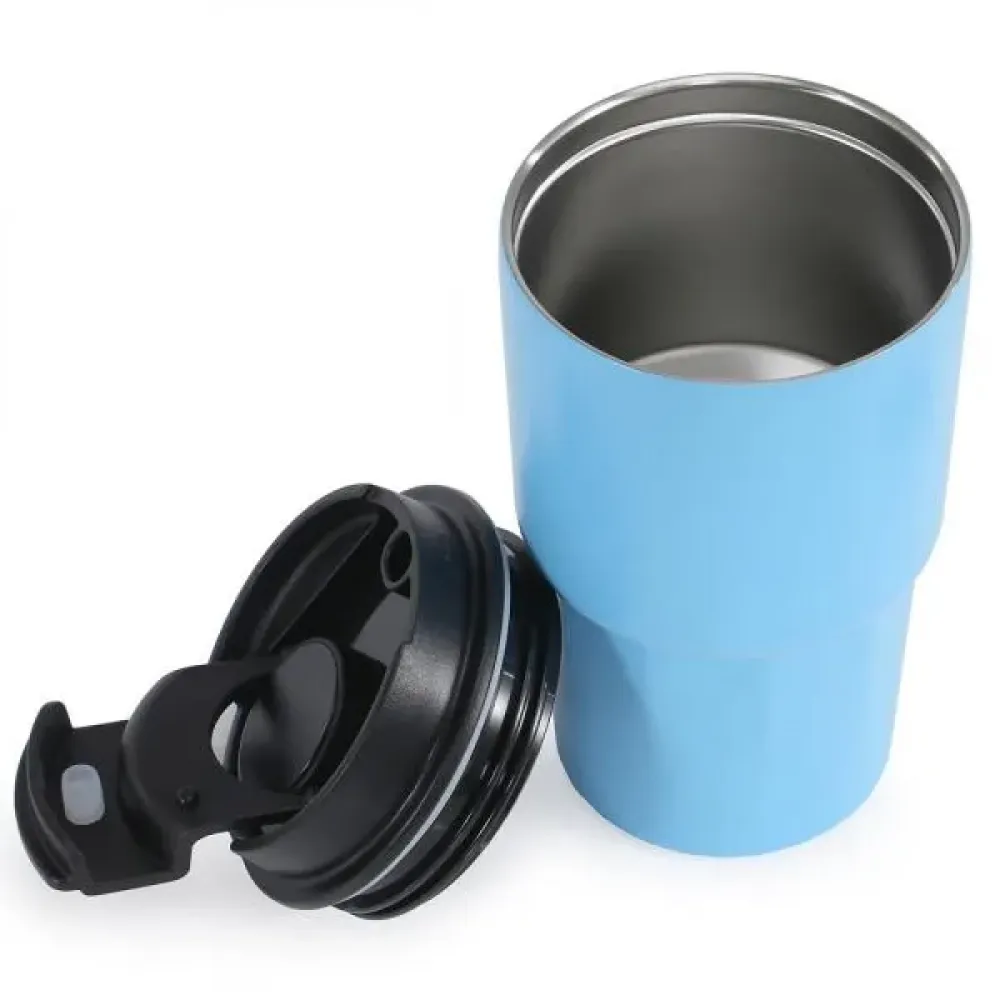 COPO TÉRMICO EM AÇO INOX - AZUL CLARO - 450 ML