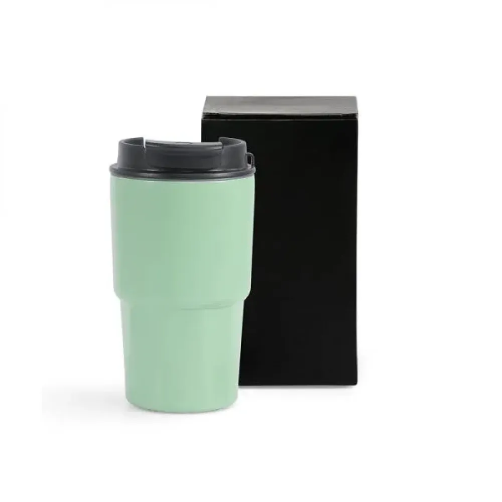 COPO TÉRMICO EM AÇO INOX - VERDE CLARO - 450 ML