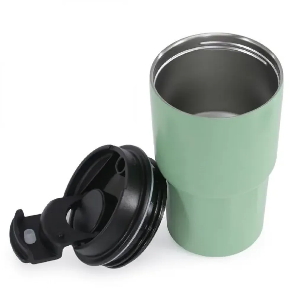 COPO TÉRMICO EM AÇO INOX - VERDE CLARO - 450 ML