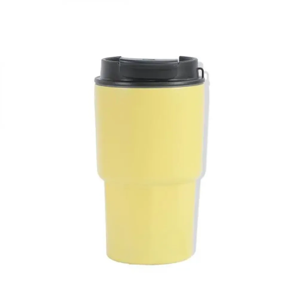 COPO TÉRMICO EM AÇO INOX - AMARELO CLARO - 450 ML
