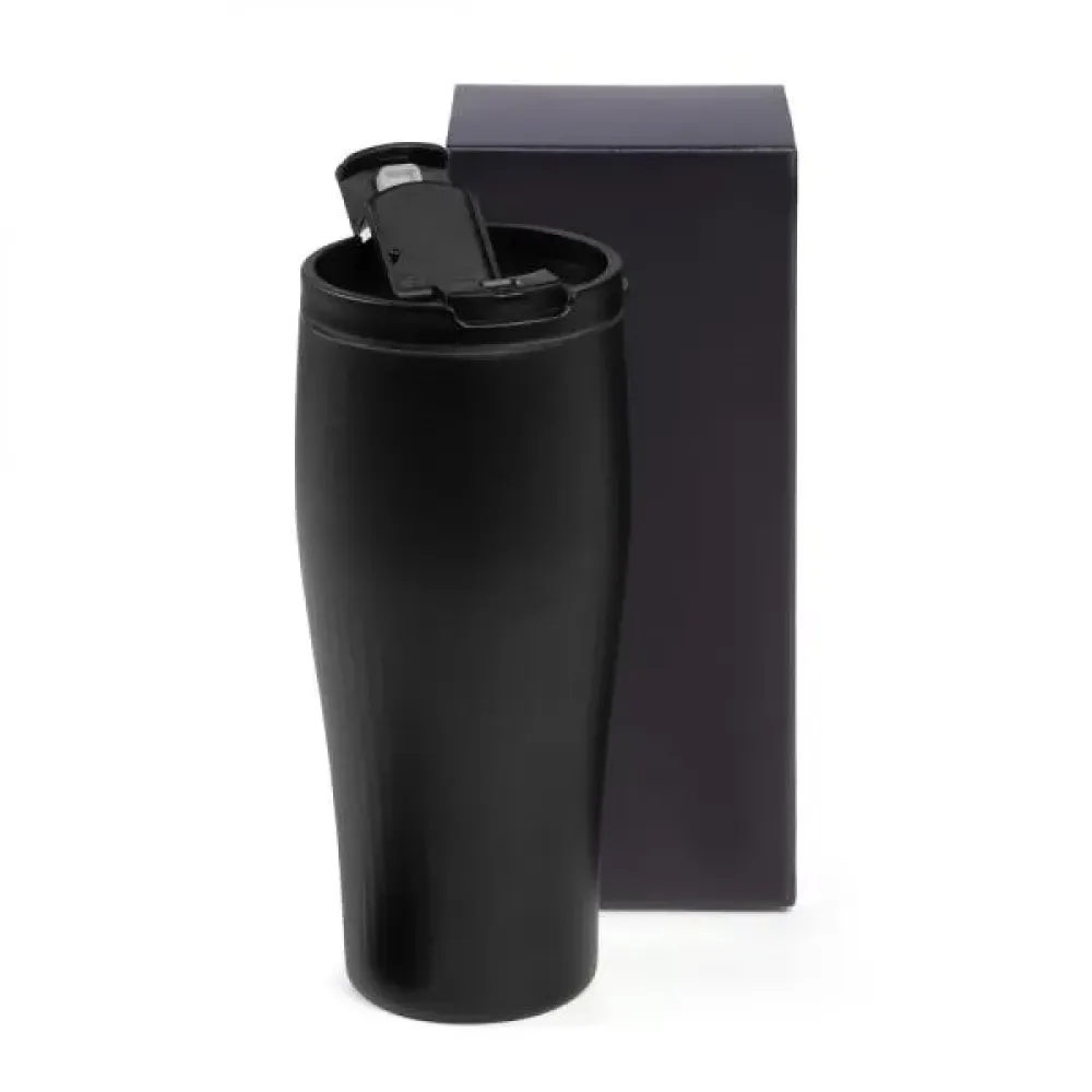 COPO DUPLA CAMADA EM ALUMÍNIO RECICLADO  - PRETO - 500 ML
