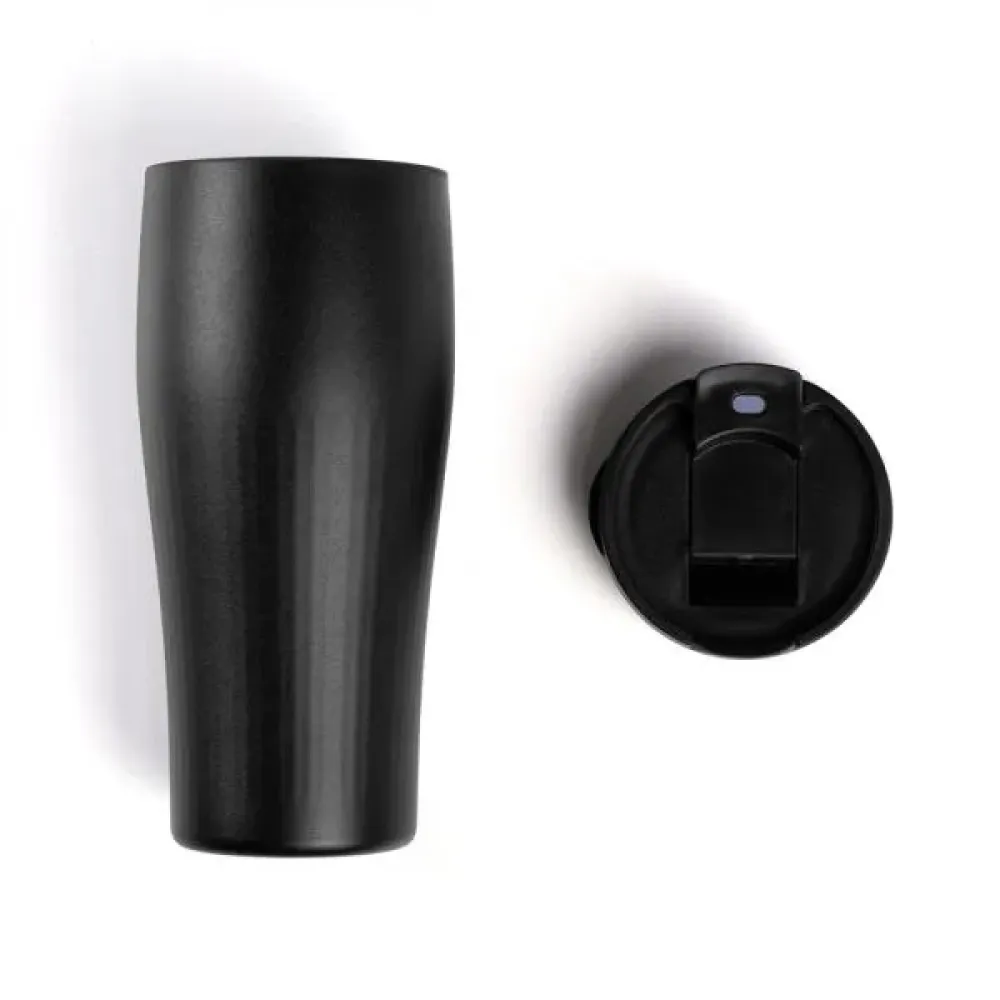 COPO DUPLA CAMADA EM ALUMÍNIO RECICLADO  - PRETO - 500 ML