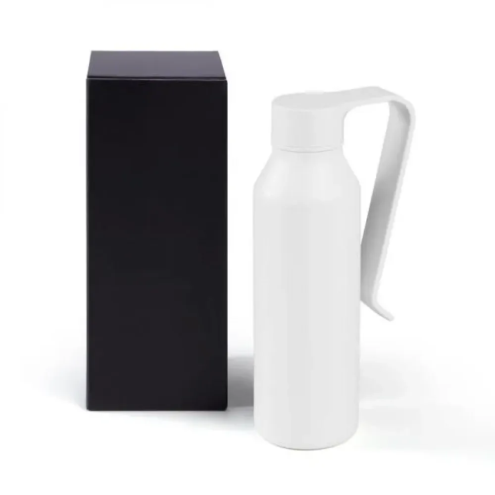 GARRAFA CAMADA DUPLA EM ALUMÍNIO RECICLADO - BRANCA - 450ML-IS-01560