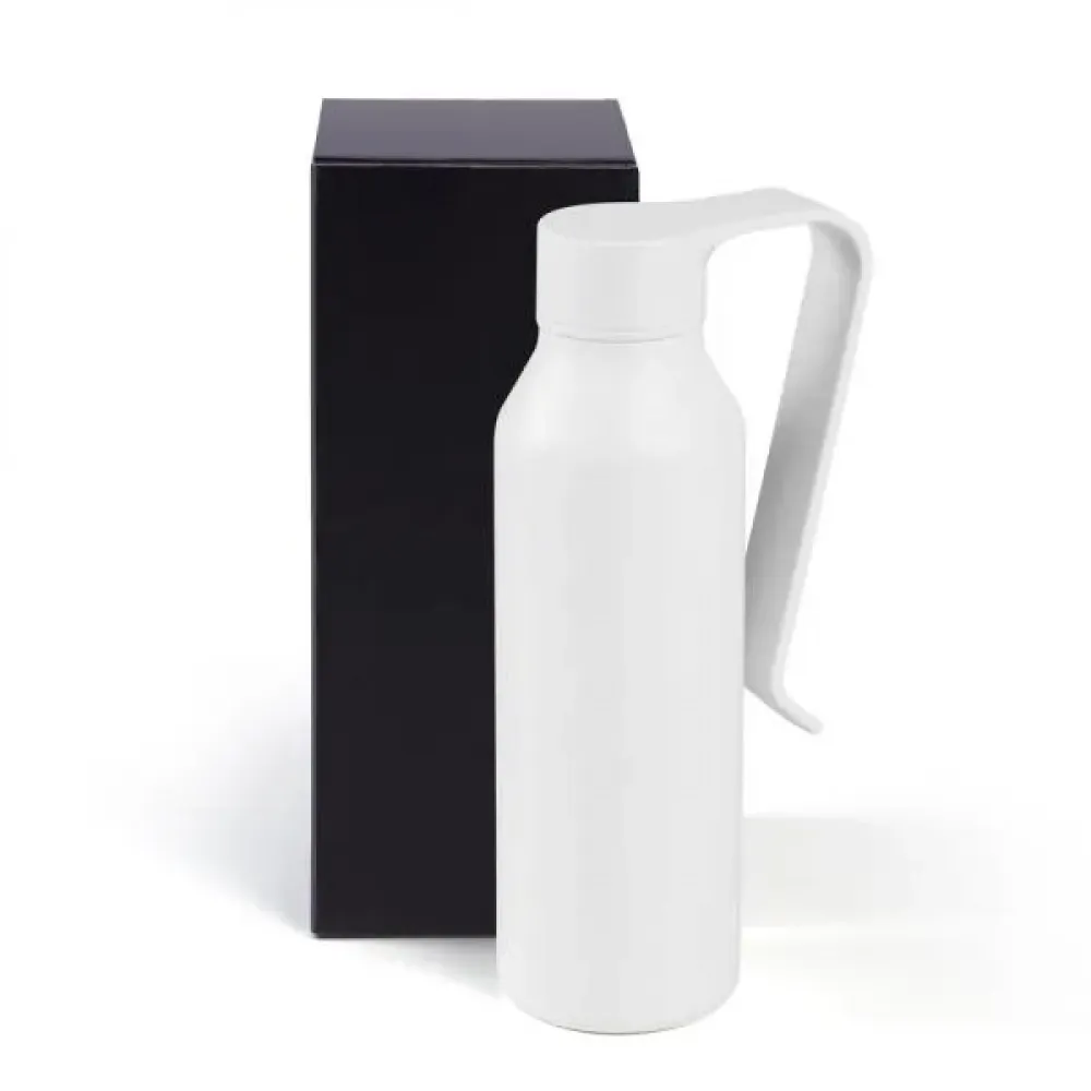 GARRAFA CAMADA DUPLA EM ALUMÍNIO RECICLADO - BRANCA - 450ML