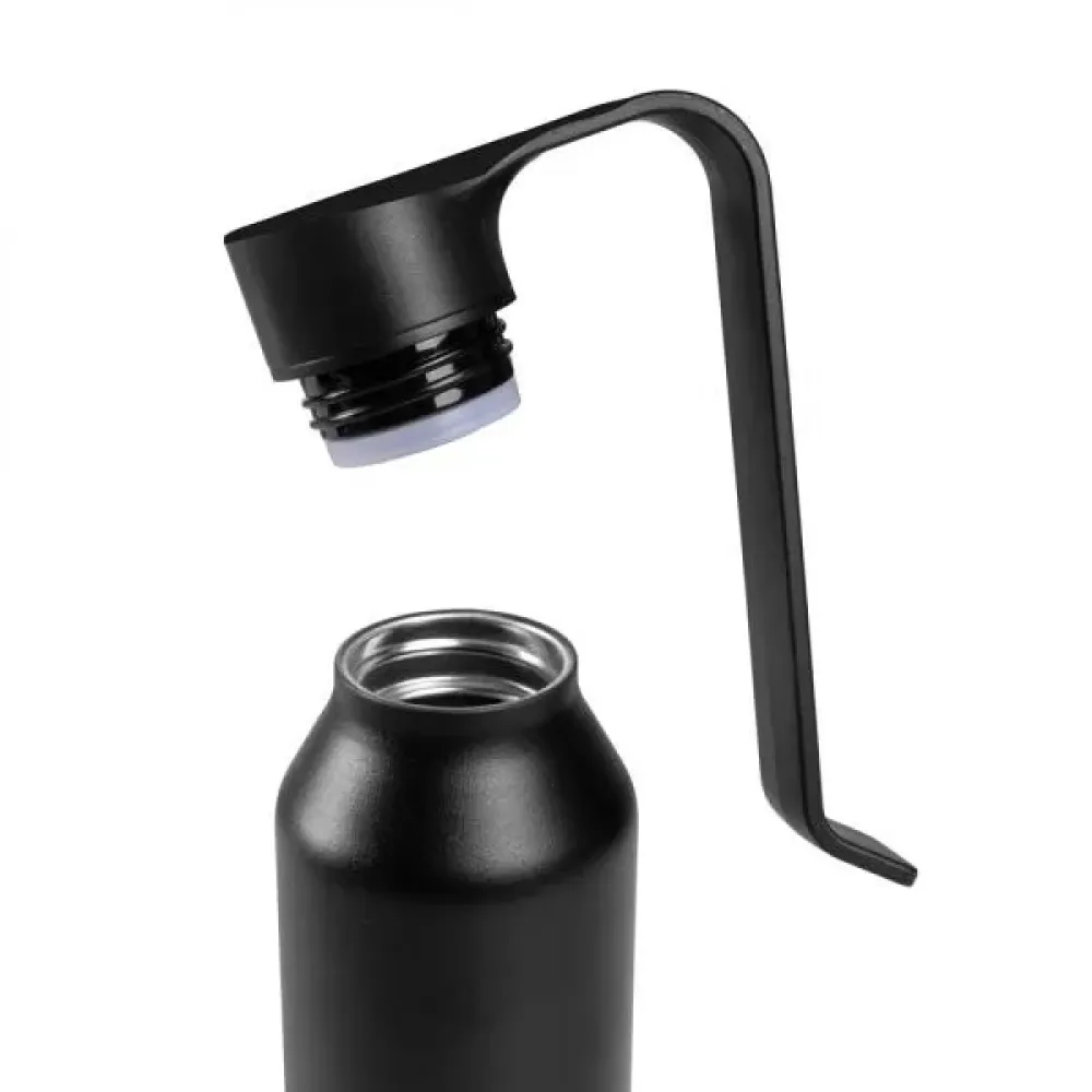 GARRAFA CAMADA DUPLA EM ALUMÍNIO RECICLADO - PRETA - 450ML
