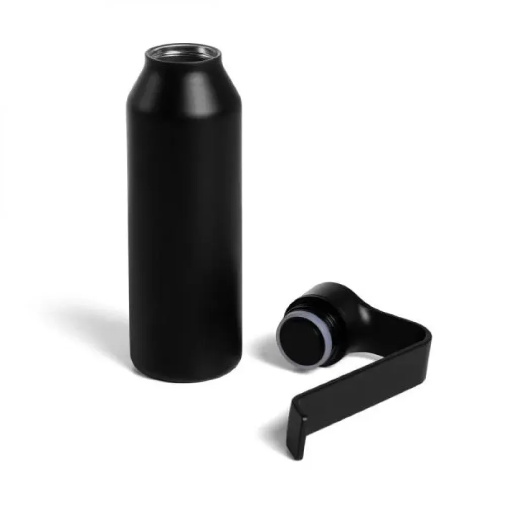 GARRAFA CAMADA DUPLA EM ALUMÍNIO RECICLADO - PRETA - 450ML