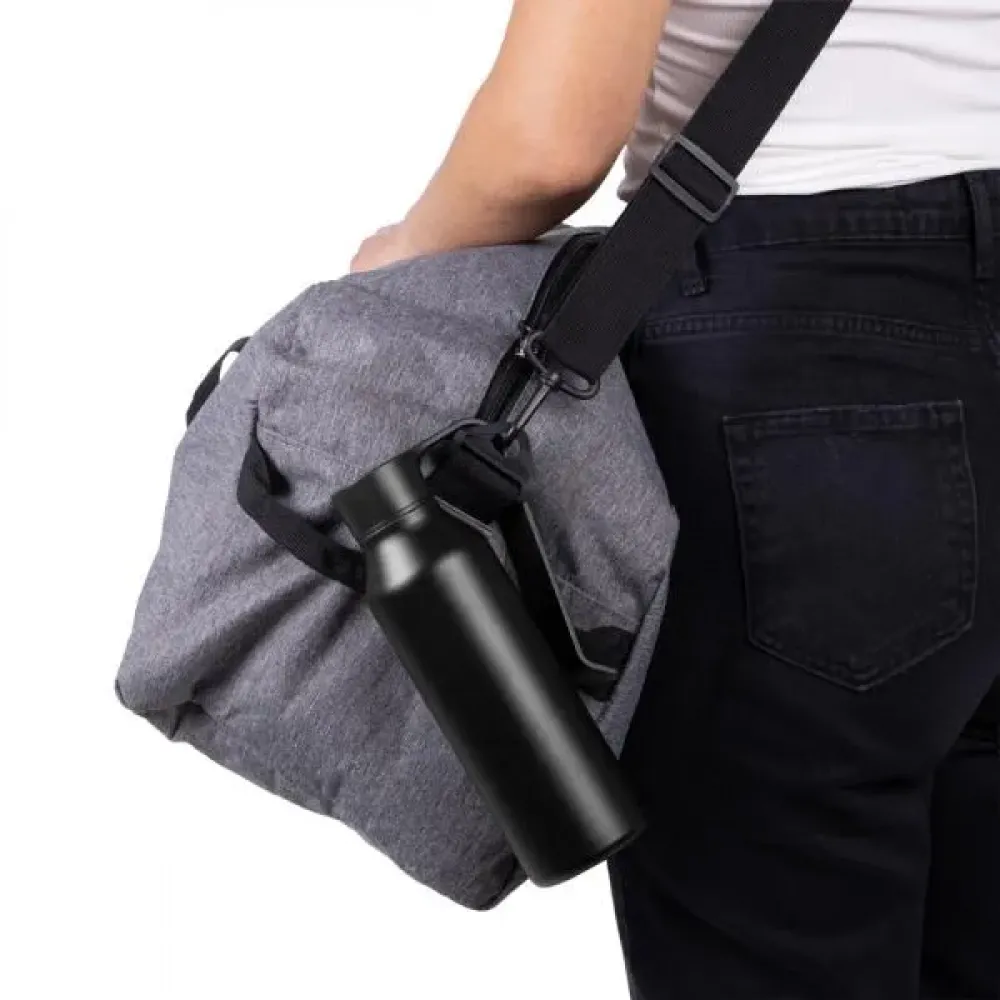 GARRAFA CAMADA DUPLA EM ALUMÍNIO RECICLADO - PRETA - 450ML