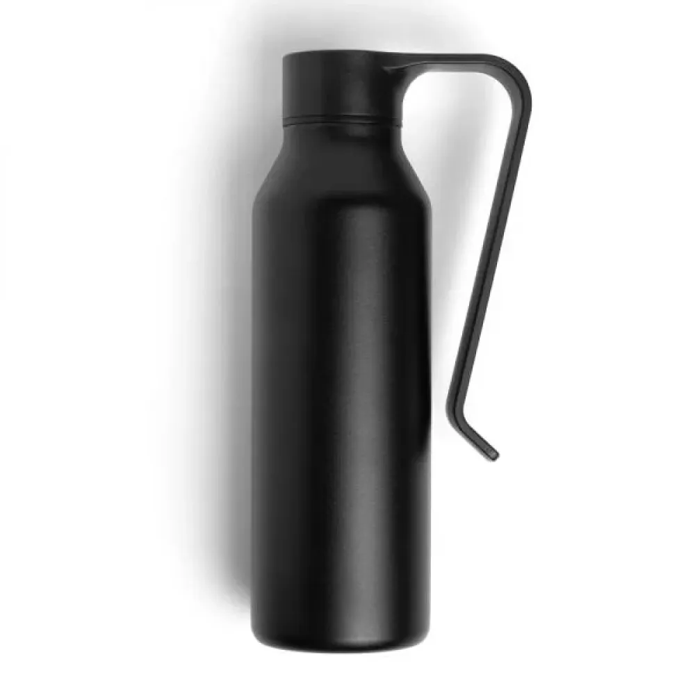 GARRAFA CAMADA DUPLA EM ALUMÍNIO RECICLADO - PRETA - 450ML