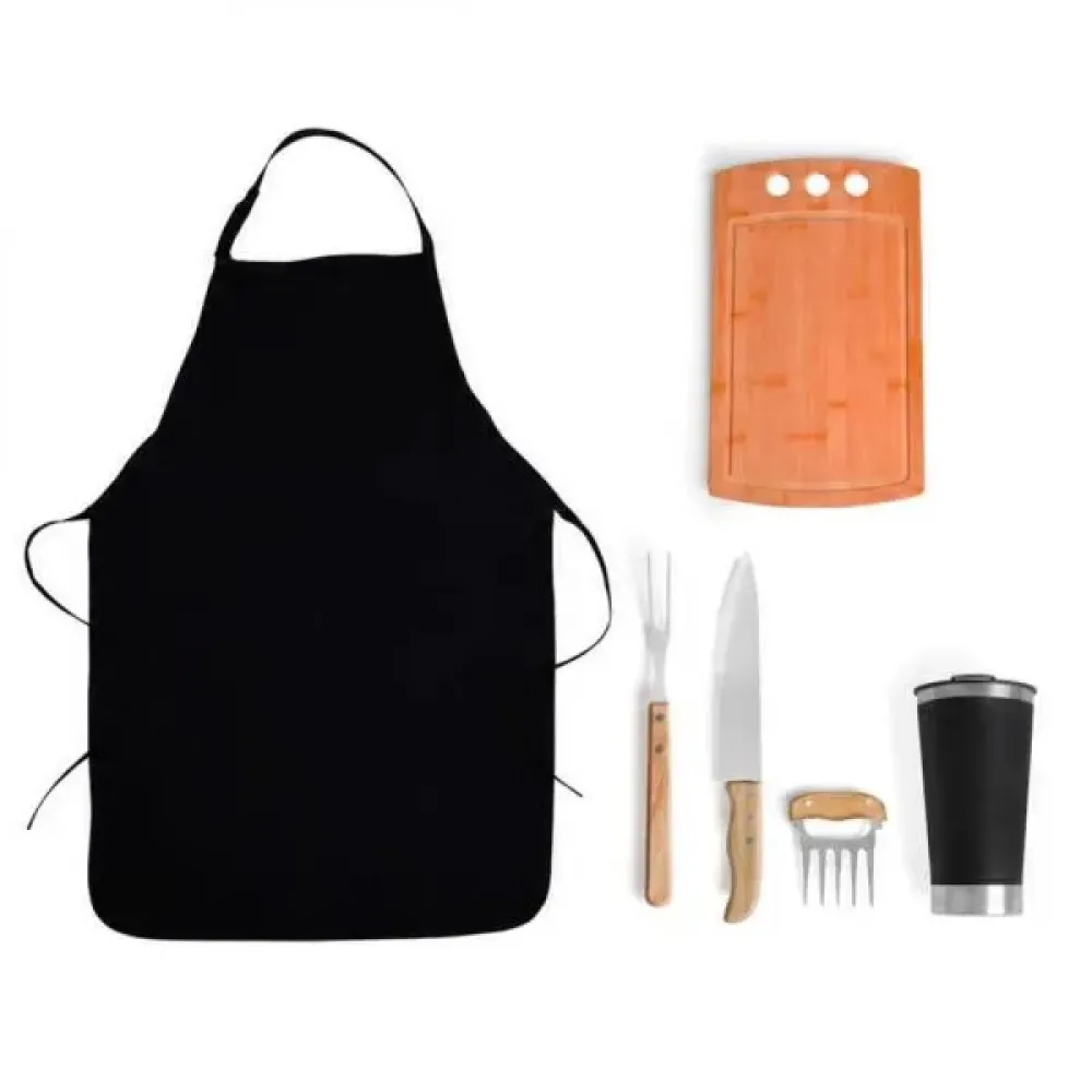 KIT PARA CHURRASCO COM COPO TÉRMICO - 6 PÇS
