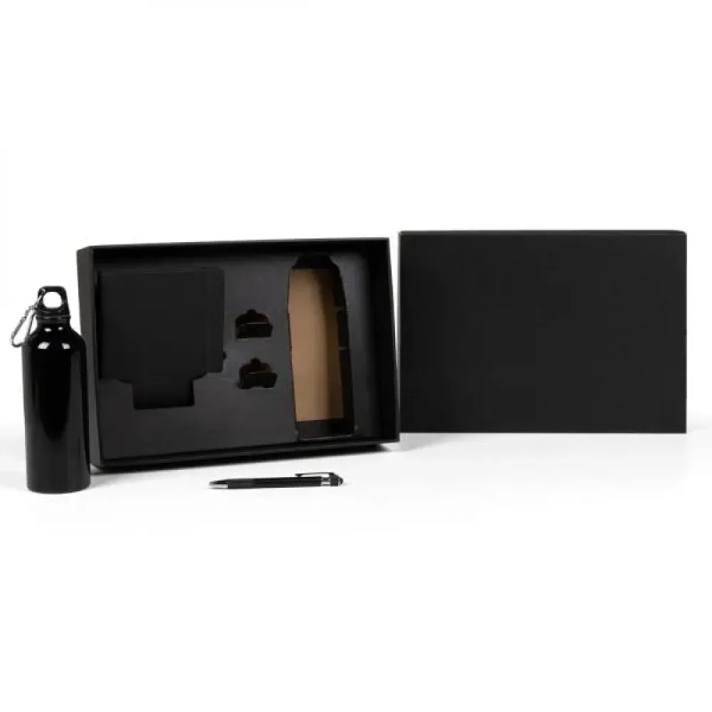 KIT SQUEEZE, CADERNETA E CANETA - PRETO - 3 PÇS-KT-90560
