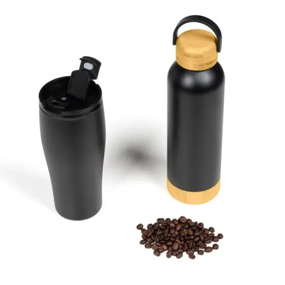 KIT COPO DUPLA CAMADA E GARRAFA - 2 PÇS