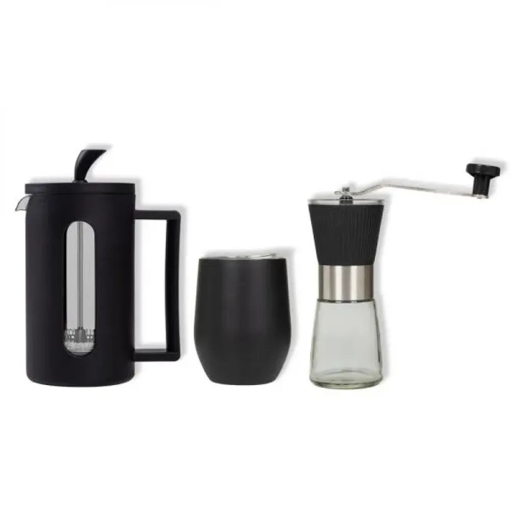 KIT CAFETEIRA, MOEDOR E COPO TÉRMICO - 3 PÇS