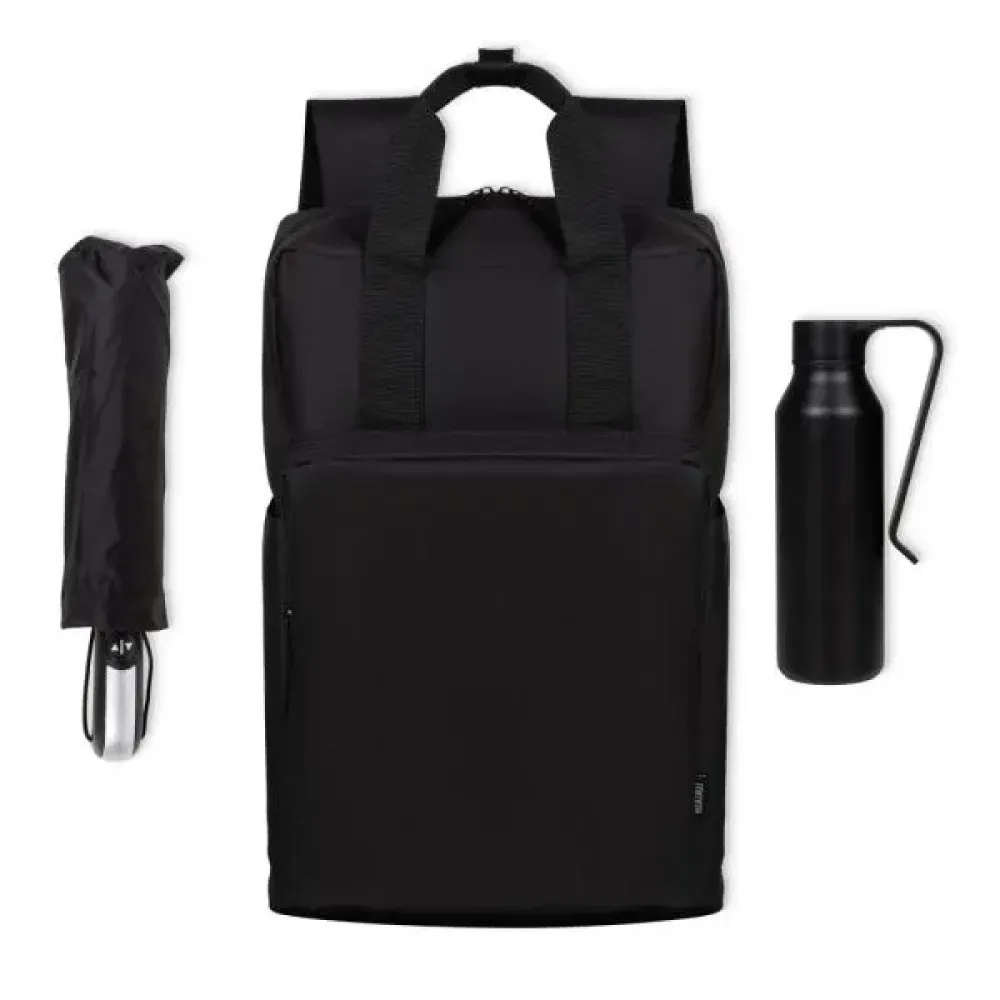 KIT MOCHILA, GARRAFA E GUARDA-CHUVA - 3 PÇS