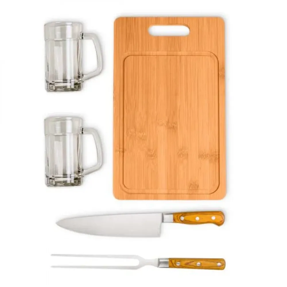 KIT PREMIUM PARA CHURRASCO / CERVEJA - 5 PÇS
