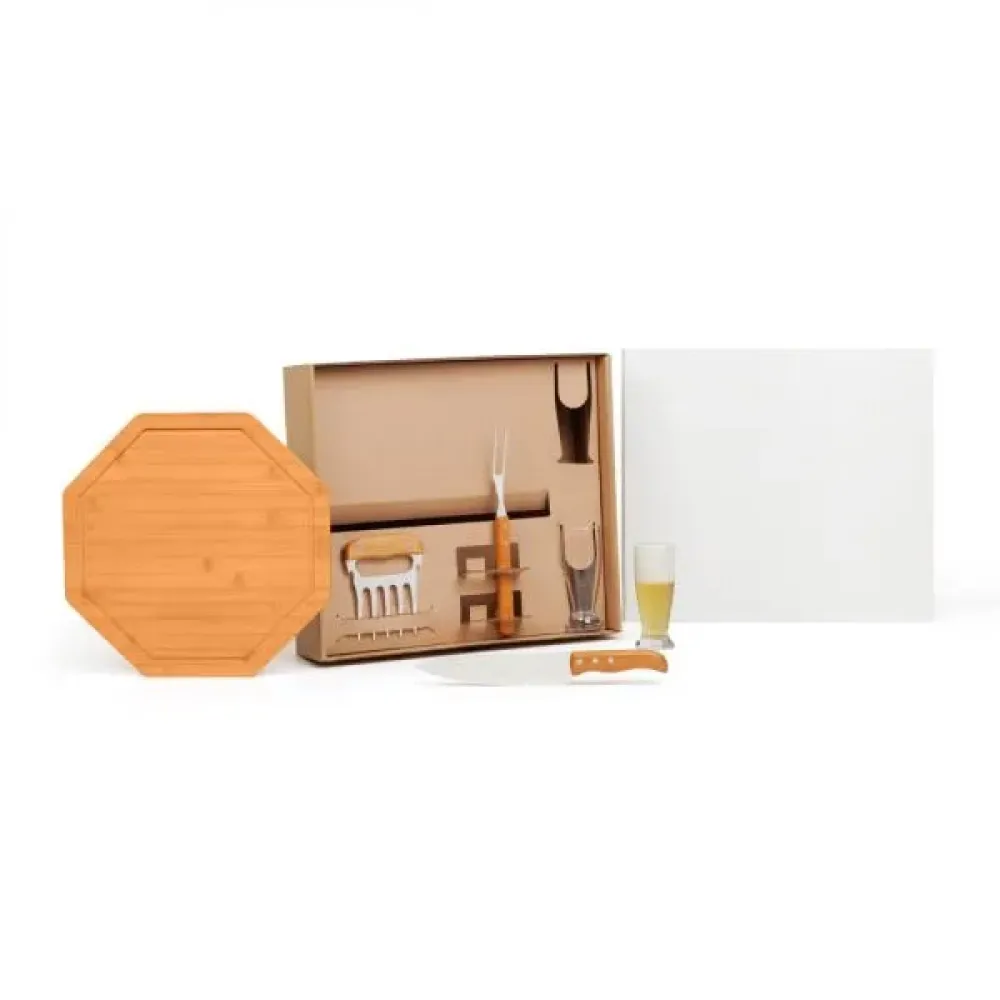 KIT PARA CHURRASCO / CERVEJA - 6 PÇS-KT-90603-BCO