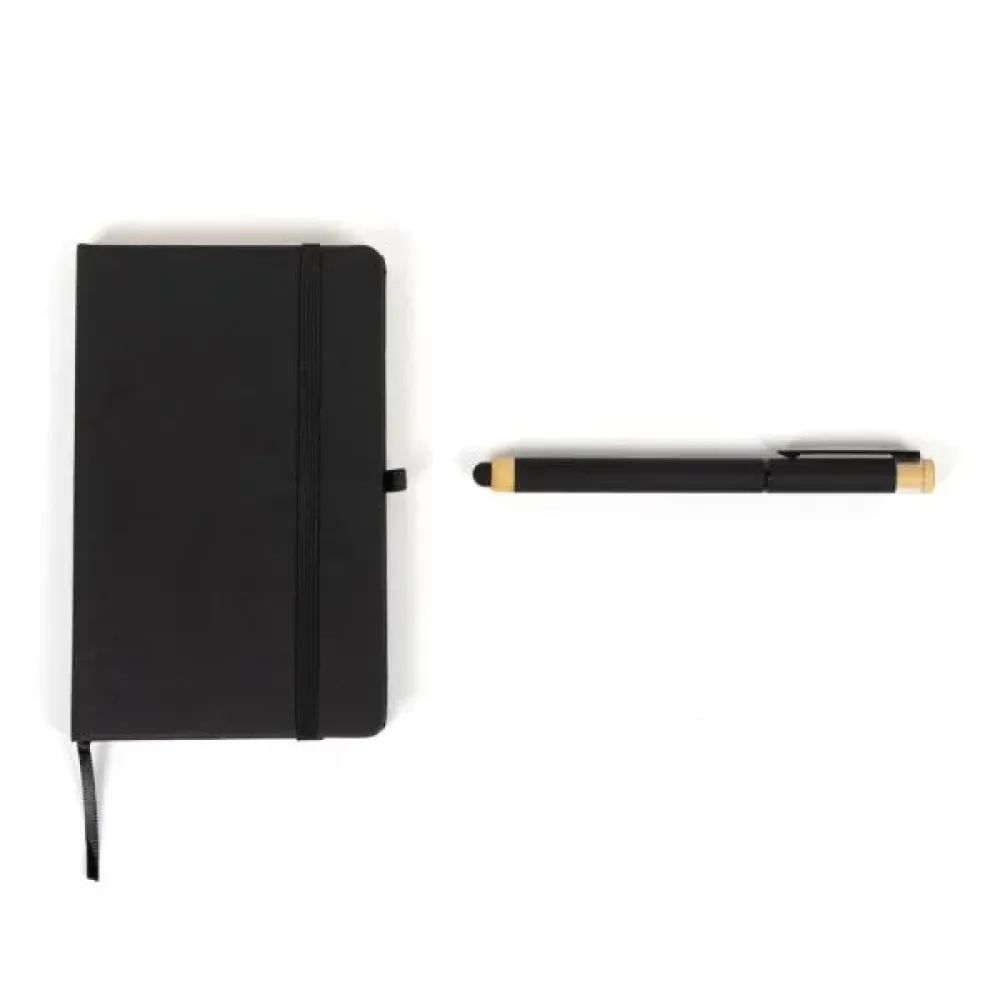 CADERNETA P/ ANOTAÇÕES COM CANETA - PRETO