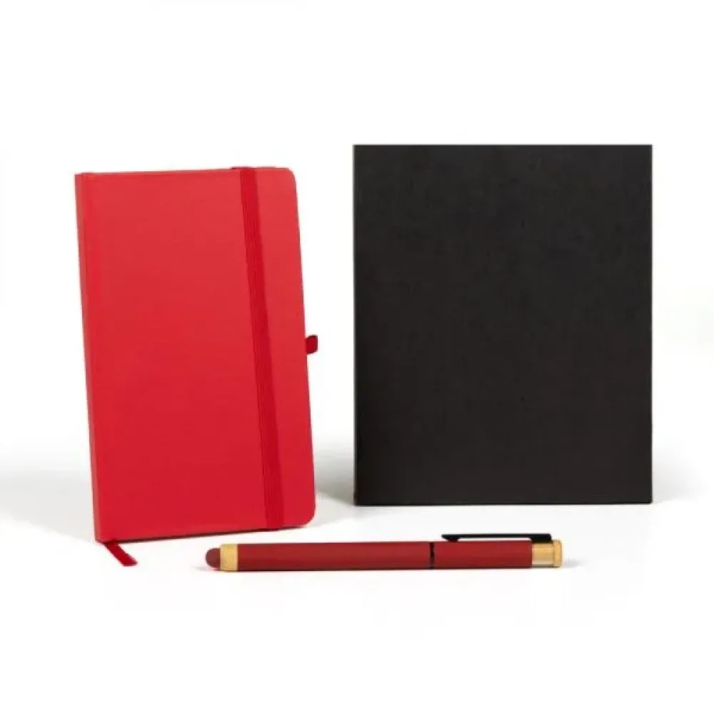 CADERNETA P/ ANOTAÇÕES COM CANETA - VERMELHO