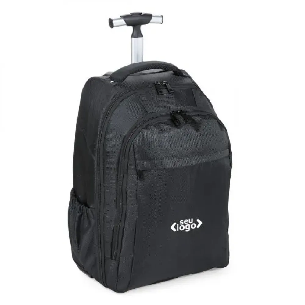 MOCHILA EM POLYESTER 600D COM RODINHA - 35L - PRETA