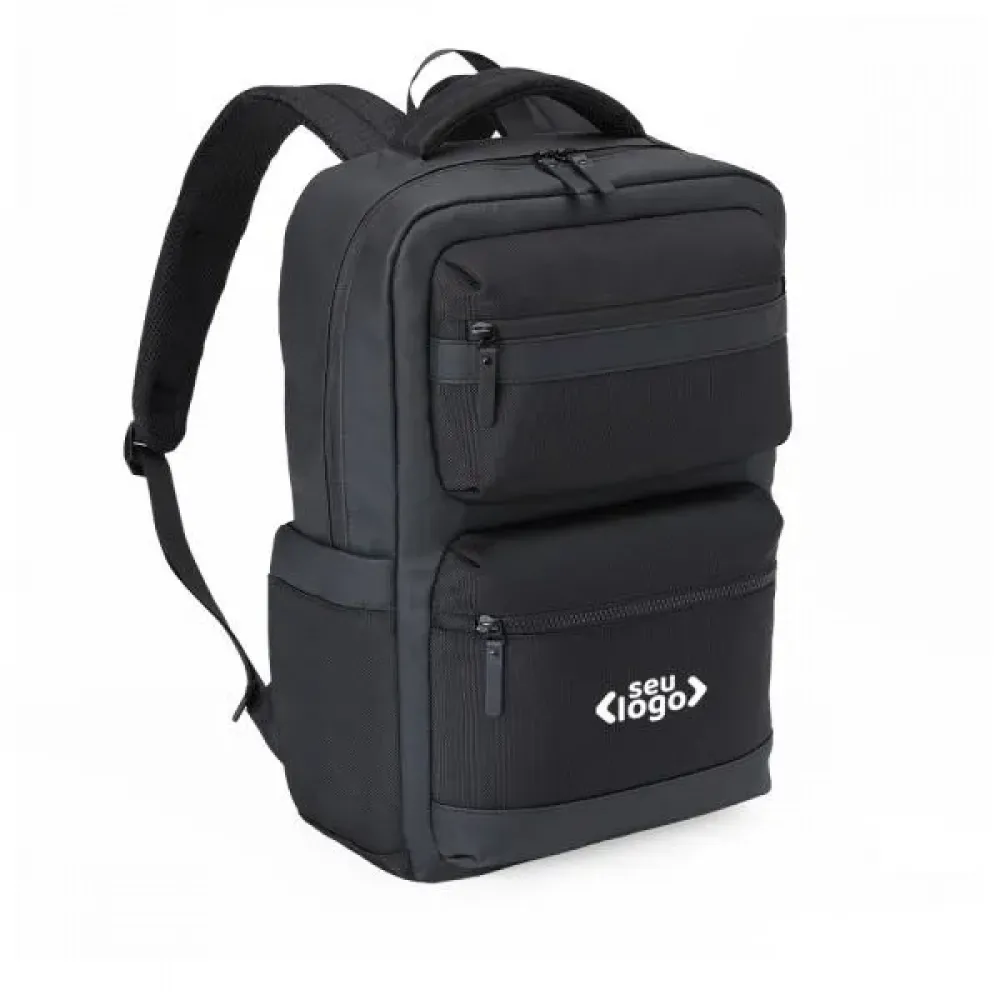 MOCHILA EM POLYESTER/PU - PREMIUM - 20L - PRETA