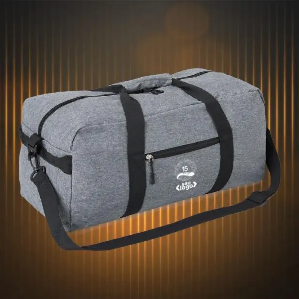 MALA ESPORTIVA EM POLYESTER 300D - MELANGE CINZA - 31L