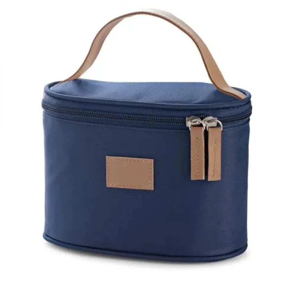 BOLSA P/ COSMETICOS EM MICROFIBRA - AZUL - 18X12X10 CM-MA-09613