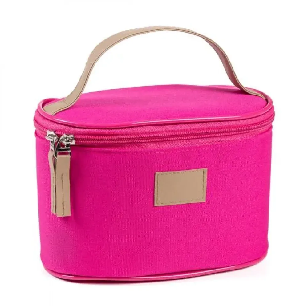 BOLSA DE COSMETICOS EM OXFORD/PVC - ROSA-MA-09629