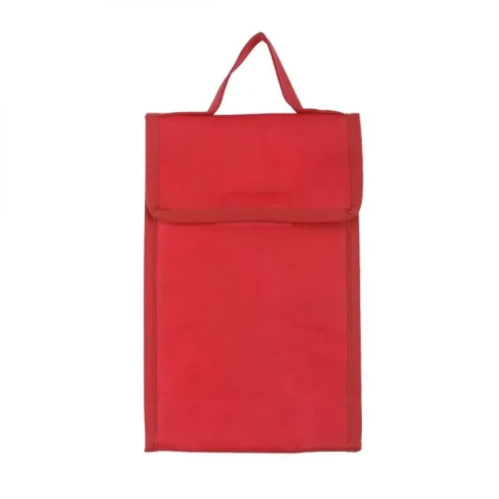 BOLSA TÉRMICA EM TNT 80G/M² - VERMELHA- 27X17X10,5 CM