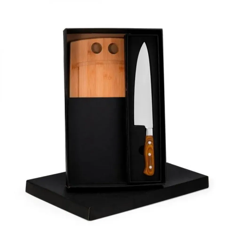 CONJ. PARA CHURRASCO PREMIUM EM BAMBU / MADEIRA / INOX - 2 PÇS