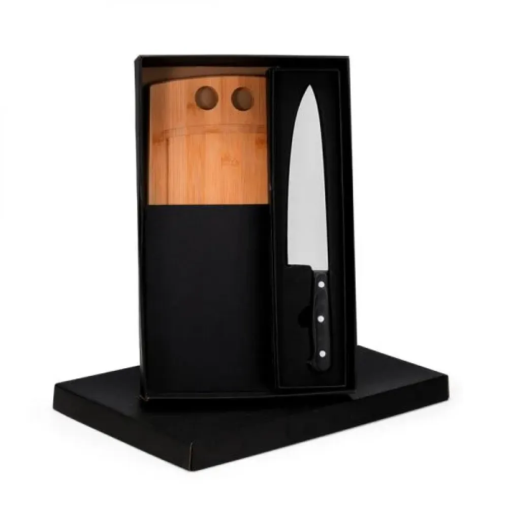 CONJ. PARA CHURRASCO PREMIUM EM BAMBU / MADEIRA / INOX - 2 PÇS