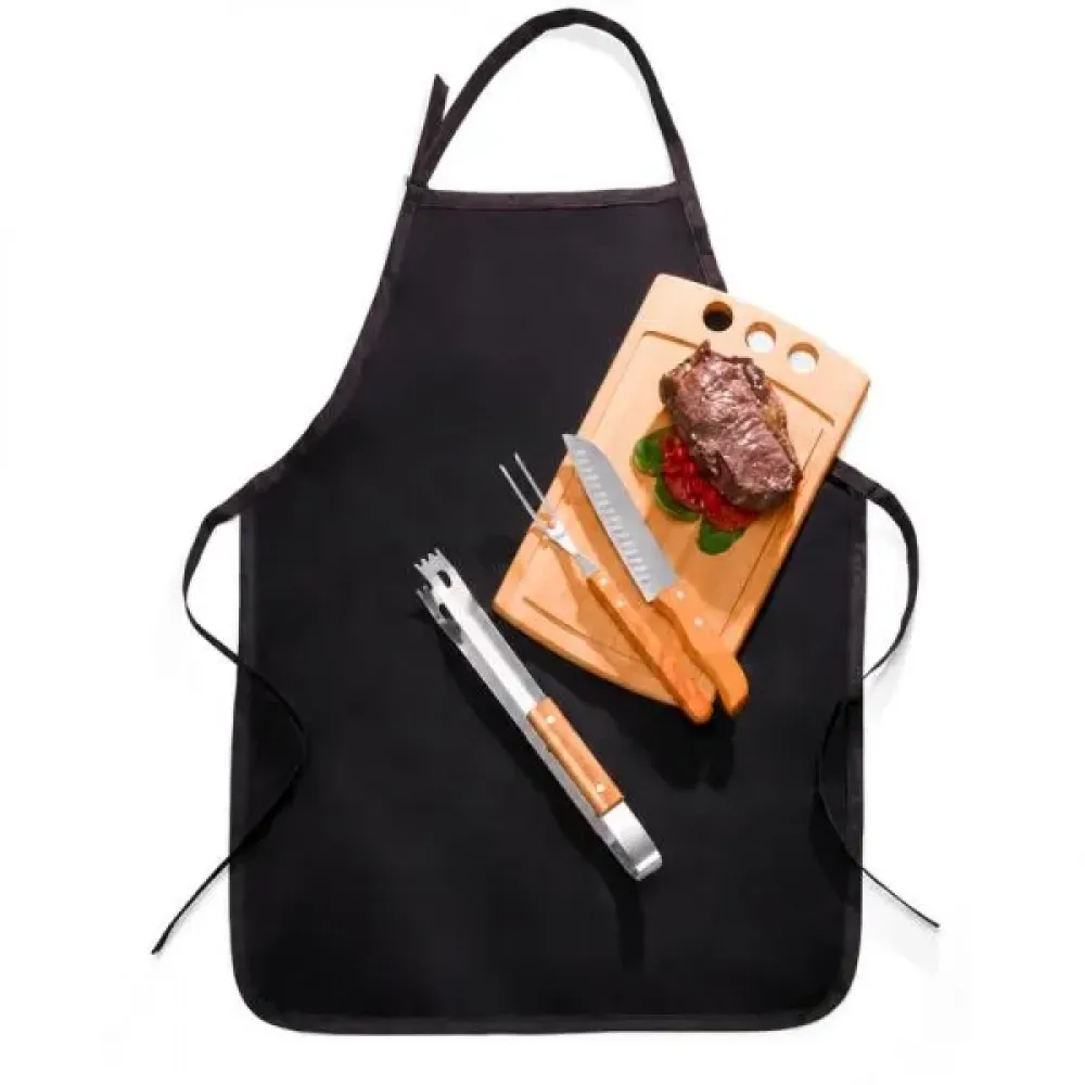CONJ. PARA CHURRASCO COM AVENTAL - 5 PÇS